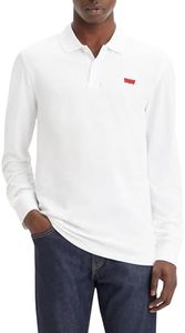 Levi's Long-Sleeve Slim Housemark Polo Camisa Hombre, Bright White, L