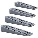 4 Pack Door Stoppers for Floor (12 x 3.6 x 2 cm) – Heavy-Duty Non-Skid Door Wedges – Scratch-Resistant Door Stop for Bottom Door Solidness – Ideal for Floors, Carpets, Tiles & Wood (Grey)