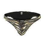 Drelaar Men's Metallic Prints Bikini Briefs Low Rise Leopard Underpants Medium Gold