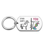 Funny Aunt Gifts Keychain from Niece Nephew Best Auntie Birthday Keychain for Christmas Mother’s Day Unicorn Aunt Gift Idea Sarcastic Appreciation Gift for Her Women