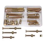 wugongshan 25 Sets Baby Crib Screws Replacement Set, Crib Hardware Replacement Kit, Baby Bed Crib Furniture Cot Bunk Screws and Bolts and Barrel Nuts for Beds Headboards, Hex Drive Socket Cap