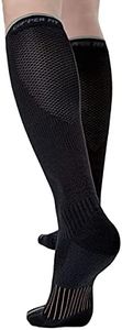 Copper Fit Unisex-Adult's 2.0 Easy-Off Knee High Compression Socks, black, Small/Medium