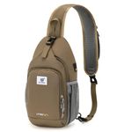 SKYSPER Sling Bag RFID Crossbody Sling Backpack Cross Body Shoulder Bag Travel Hiking Daypack for Women Men(Taupe)