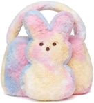 HOUYAN Easter Bunny Basket for Kids, Cute Bunny Plush Tote Bucket for Boys Girls, Fluffy Easter Egg Hunt Bag Soft Fabric Tote Bags for Candy Gifts Storage (Multicolor)