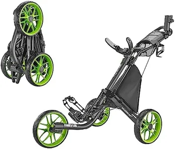 Caddytek CaddyLite EZ Fold Version 8 Golf Push Cart – Collapsible, Lightweight, 3-Wheel, One-Click Folding for Easy Storage