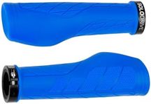 SOLODRIVE Ergonomic Design Mountain Bike Grips, Comfortable Bicycle Handlebar Grips, Single Lock-on and Non-Slip MTB Handle, Fit MTB, E-Bike, Hybrid, Scooter (Blue)
