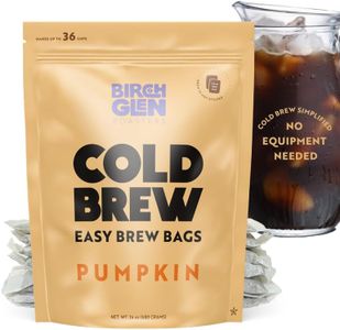 Birch Glen Roasters Cold Brew Coffee Bags - 12 Pack of Coarse Ground Coffee Filter Pitcher Packs for Easy Brewing - 100% Arabica - Yields 6 Pitchers - Pumpkin Flavor