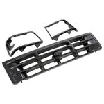 HECASA Front Grille & Headlight Bezel Compatible with 1992-1997 Ford Bronco F-150 F-250 HD F-350 Replacement for FO1200172 FO2512131 FO2513135 Painted Black