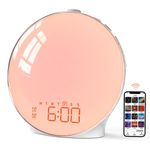 MOMILLA Smart Alarm Clock for Bedrooms, Sunrise Alarm Clock Supports App/Voice Control, Sunset Lamp with 11 Lighting Effects and 15 Natural Sounds for Heavy Sleepers, Works with Alexa