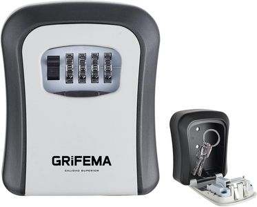 GRIFEMA Wall Mounted Key Safe – Gray Secure Storage Box