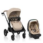 Evenflo Transformer Stroller to Wagon Travel System Featuring LiteMax NXT Infant Car Seat with SensorySoothe - Travertine
