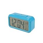 axGear Digital Alarm Clock Backlight Snooze Temperature Battery Operated LCD Display - Blue