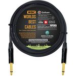 WORLDS BEST CABLES 2 Meter - Gotham GAC-1 Ultra Pro - Premium, Low-Capacitance (21 pf/Ft) Guitar Bass Instrument Cable - with Straight to Straight 6.35mm Neutrik Gold Plated TS Connectors
