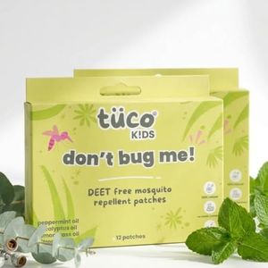 Tuco Kids Don’t Bug Me, 24Pcs Mosquito Repellent Patches | Protects Against Dengue, Malaria & Chikungunya | Citronella, Lemongrass & Eucalyptus Oil | Natural Repellent for Baby & Kids | 0-10 Years Age