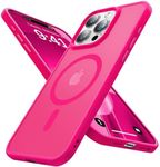 Aulofe Strong Magnetic for iPhone 15 Pro Max Case, [Compatible with MagSafe] [Military-Grade Drop Tested] Shockproof Protective Slim Translucent Matte Cover for iPhone 15 Pro Max Phone Case, Hotpink