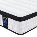 Inofia Double Memory Foam Sprung Mattress 10.6 Inch,4FT6 Spring Mattress with Innovative Memory Foam and Soft Knitted Fabric,The Elegant Collection(135x190x27cm)