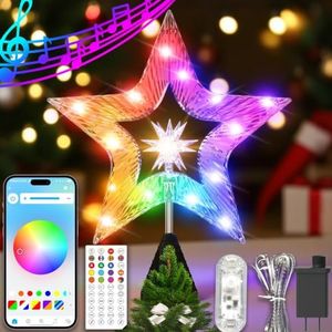 LiuZpatial 10" 31 LEDs Smart Christmas Tree Star Topper with Lights