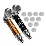 2 Pcs Smoking Pipes Detachable Tobacco Pipes with 10 Screen Filters Portable Mini Pipes for Husband Boyfriend Grandpa's Holiday Gifts