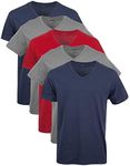 Gildan Men's V-Neck T-Shirts, Navy/