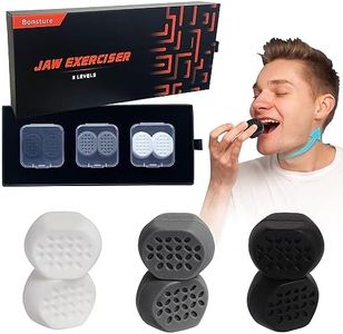 Bonsture Jaw Exerciser for Men & Women – 3 Resistance Levels (6 pcs) Silicone Jawline Exerciser Tablets – Powerful Jaw Trainer for Beginner, Intermediate & Advanced Users (A)