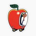 Lowly The Worm and His Apple Car Sticker - Sticker Graphic - Auto, Wall, Laptop, Cell, Truck Sticker for Windows, Cars, Trucks