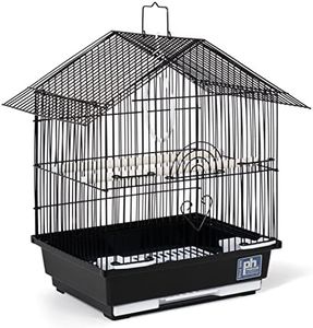 Prevue Pet Products Parakeet Manor Bird Cage with Handle for Home or Travel, Black