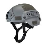 eamqrkt Military Tactical Helmet Airsoft Gear Paintball Head Protector with Night Vision Sport Camera Mount,Grey