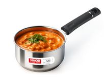 Vinod Tivoli Heavy Guage Stainless Steel Saucepan - 3 Litre (20cm) | SAS Bottom | 2 Layer Extra Thick Aluminum Core | Induction and Gas Base | Bakelite Handle - 2 Year Warranty