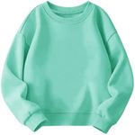 CUATINTUO Toddler Boys Girls Sweatshirts Kids Long Sleeve Tops Crewneck Pullover Cotton Tee Clothes 3-10Years (Green,8T,8 Years)