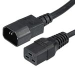 PATIKIL AC Power Cord 3 Prong C14 Male to C19 Female 1.64Ft 250V 10A 16A PDU Extension Cable for Laptop Electronics TV Computer Printer Radio Monitor