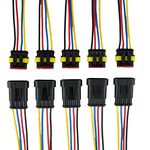 ZYTC 4 Pin Way Car Auto Waterproof Electrical Connector Plug with Wire AWG Marine Pack of 5