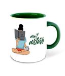 WHATS YOUR KICK - Don’t Disturb Books Reading, Reader Inspired Designer Printed Dark Green Color Ceramic Coffee |Tea | Milk Mug (Gift | Books | Motivational Quotes | Hobby (Multi 25)