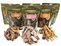 T forrest 6 Packs 100% Natural Air Dried Dog Treats - 2 x Chicken Necks 120g, 2 x 7 Chicken Feet, 2 x Rabbit Ears with Hair 60g - Produced in UK (Assorted)