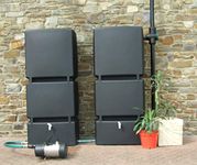 Technik Rain Tank System 1600L Black - Outdoor Garden Irrigation - Rainwater Harvesting