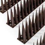 OFFO Bird Spikes Pigeon Outdoor Deterrent Spikes for Cat Keep Birds Raccoon Woodpecker Away Covers 8 Feet(2.44m), Brown