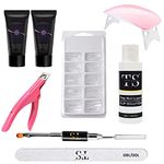 THR3E STROKES Extension Set Kit with Slip Solotion UV Nail Lamp And Edge Cutter Acrylic Gel Poly Nail Gel Nail