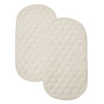 American Baby Company Natural Waterproof Quilted Playard 2 Pack Changing Table Pads Made with Organic Cotton - Vinyl Free