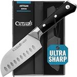 Cutluxe Santoku Knife – 5" Chopping Knife, Vegetable Knife – Forged High Carbon German Steel – Full Tang & Razor Sharp – Ergonomic Handle Design – Artisan Series