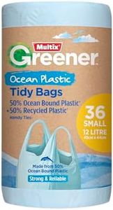 Multix Ocean Plastic Greener Tidy Bags, 12 Litre Capacity, Small (Pack of 36)