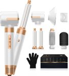 Seafrrzios 7 in One 7-in-1 High-Speed Hair Styling Tool - 110,000 RPM Hot Air Brush (1400W), Oval Curling Wand, Concentrator Nozzle, and Diffuser for Drying, Curling, and Styling