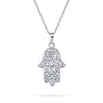 Yoga Delicate Filigree Swirl Amulet Talisman Fatima Hand Of God Hamsa Pendant Necklace For Women For Teen .925 Sterling Silver