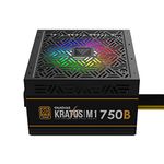 GAMDIAS RGB Gaming PC Power Supply 750W 80 Plus Bronze Certified 750 Watt PSU for Computers with Active PFC, Kratos M1-750B