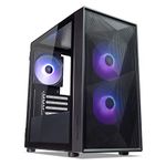 TECWARE Forge M2 TG RGB Mini Tower Case Black mATX Case w/ 3 x 120mm Fans Daisy Chain/Motherboard connector for Sync