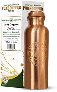 A American Ayurveda 100% Pure Copper Water Bottle Jointfree, Leakproof, Tumbler, Flask, Yoga, Natural Ayurveda Health Benefits, Copper Charged Alkaline Water 900ml (30 Oz) Capacity