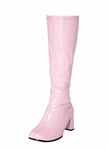 The Footwear Ladies Women Fancy Dress Party Go Go Knee High Boots 60s 70s Retro (Pink Patent, Numeric_7)