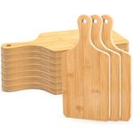 Wooden Cutting Boards for Kitchen,10 Pcs Bamboo Cutting Board with Handle 11x5.1Inch,Wood Chopping Board Blanks Serving Board for Pizza, Bread, Cheese, Charcuterie, Fruit, Vegetables