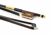 WUQIMUSC 4/4 full size violin Bow Strong light Carbon fiber Stick Snakewood Frog Natural Bow hair nice pattern inlay