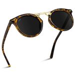 WearMe Pro - Polarized Round Mirrored Fashion Metal Bridge Unisex Sunglasses