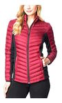 32 Degrees Heat Womens Mixed Media Jacket (3X, Rhododendron), 3X