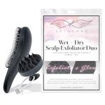 Seraphic Skincare 2-In-1 Exfoliator Duo: Wet Silicone Brush and Dry Massager – Deep Cleansing and Dandruff Removal for All Hair Types